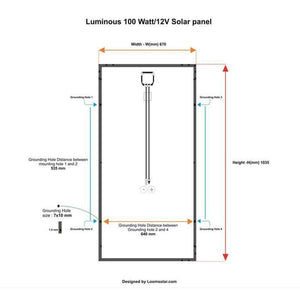 Luminous Solar Panel 100 Watt - 12 Volt